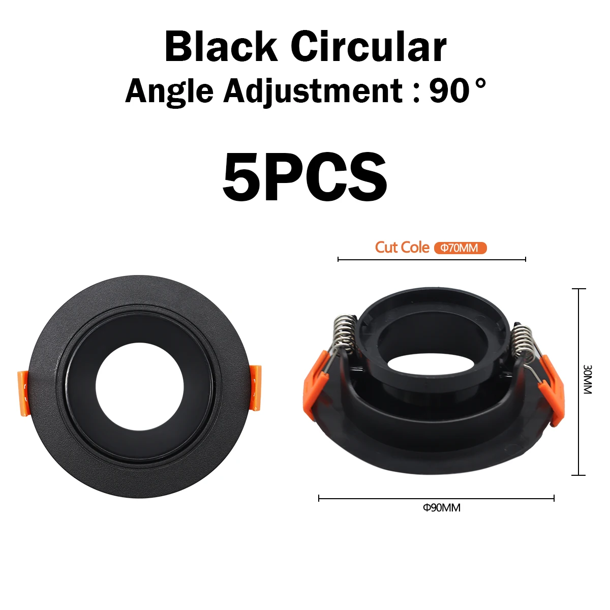 5pcs black circular