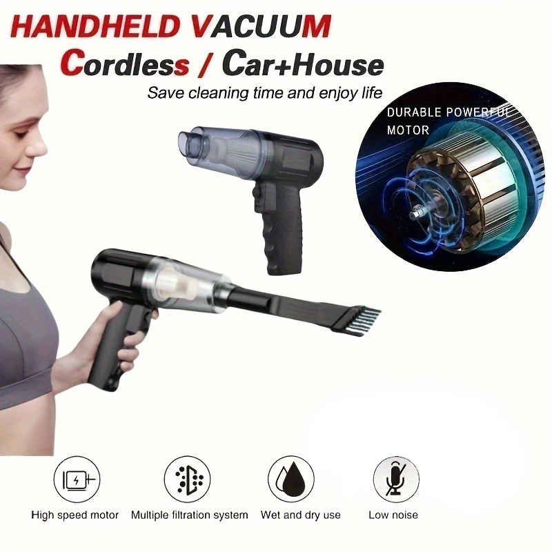 Xiaomi 9000pa 120w Wireless Mini Car Vacuum Cleaner High-power Car Home Dual-use Handheld Dust Blower Small Pet Hair Dryer New 6
