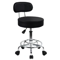 KKTONER PU Leather Rolling Stool Mid-Back with Footrest Height Adjustable Office Computer Home Drafting Swivel Task Chair 1