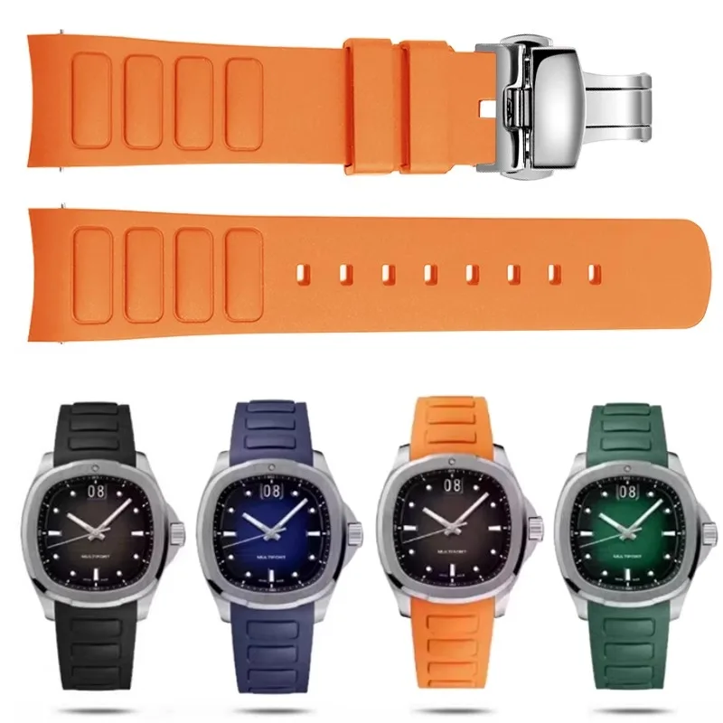 Enhanced Waterproof Rubber Watch Strap 22mm with Curved Interface - Premium Silicone Watchband Accessories