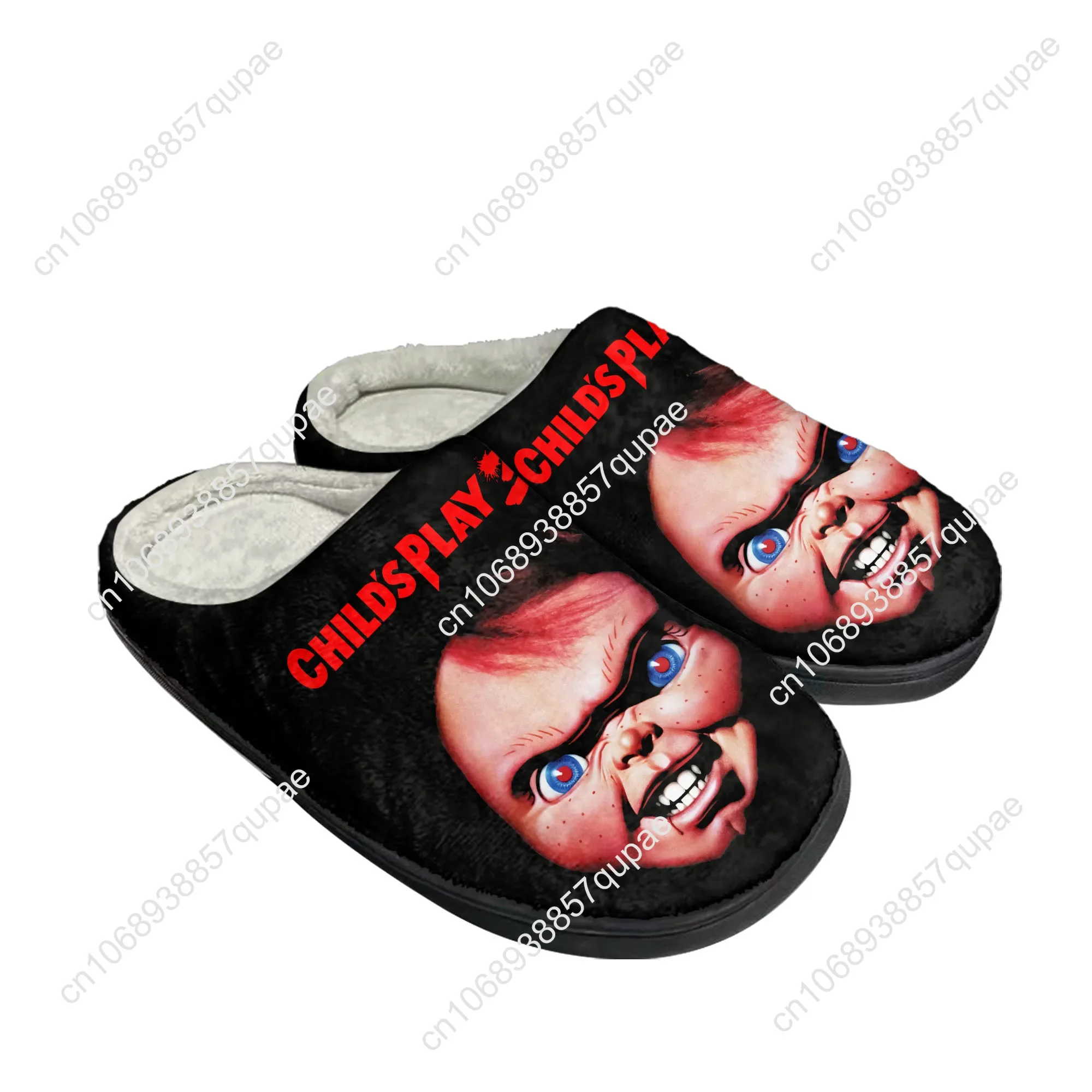 Horror Childs Play Chucky Home Cotton Custom Slippers Mens Womens Sandals Plush Casual Keep Warm Shoes Couple Thermal Slipper