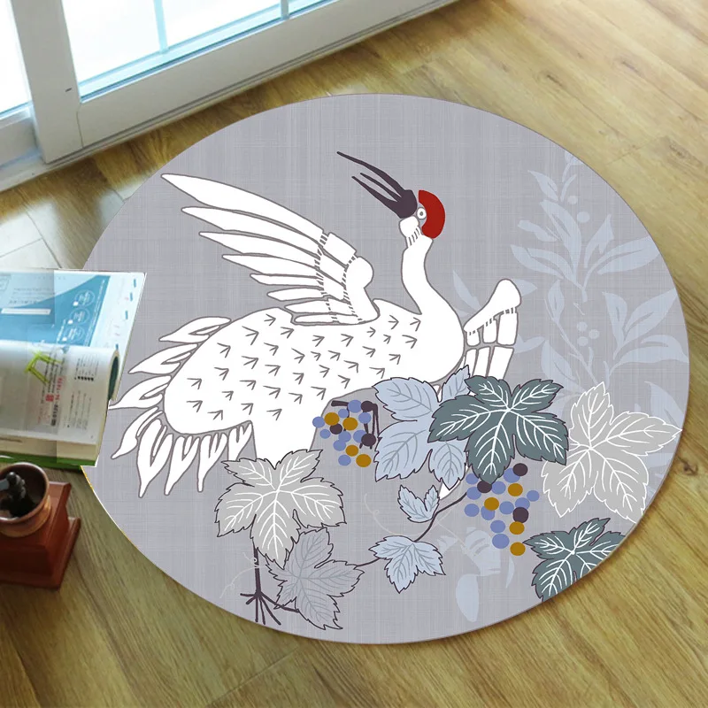 

Cartoon Animal Pattern Round Carpet Washable Living Room Anti-slip Carpet Family Bedroom Decorative Mat Children's Room Soft Mat