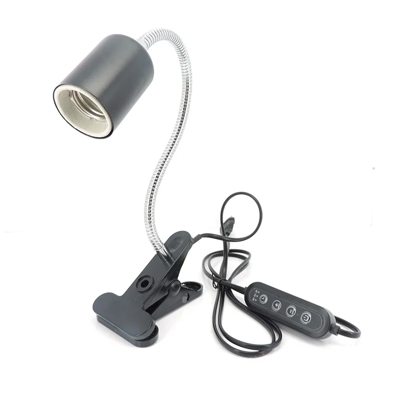 

AC Timing dimming E27 Base Light Socket 360 Degrees Flexible Desk Lamp Holder Gooseneck Clip Cable On Off Switch for Home Plant