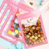 50pcs pack Mylar Bags Laser Color Plastic Packaging Mini Pouch Resealable ZipLock Smell Proof Coffee Herb Powder 3