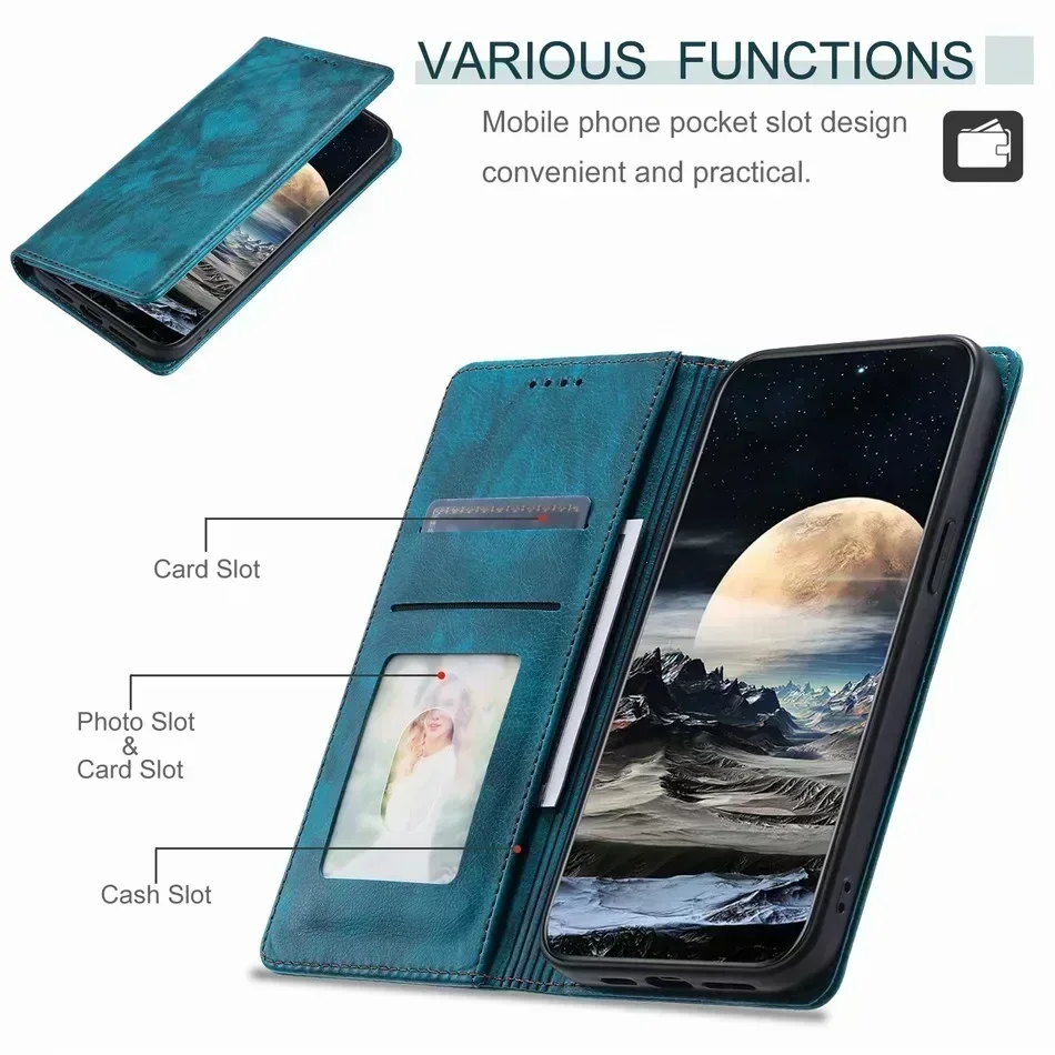 Luxury Magnetic Card Wallet Phone Case Cover