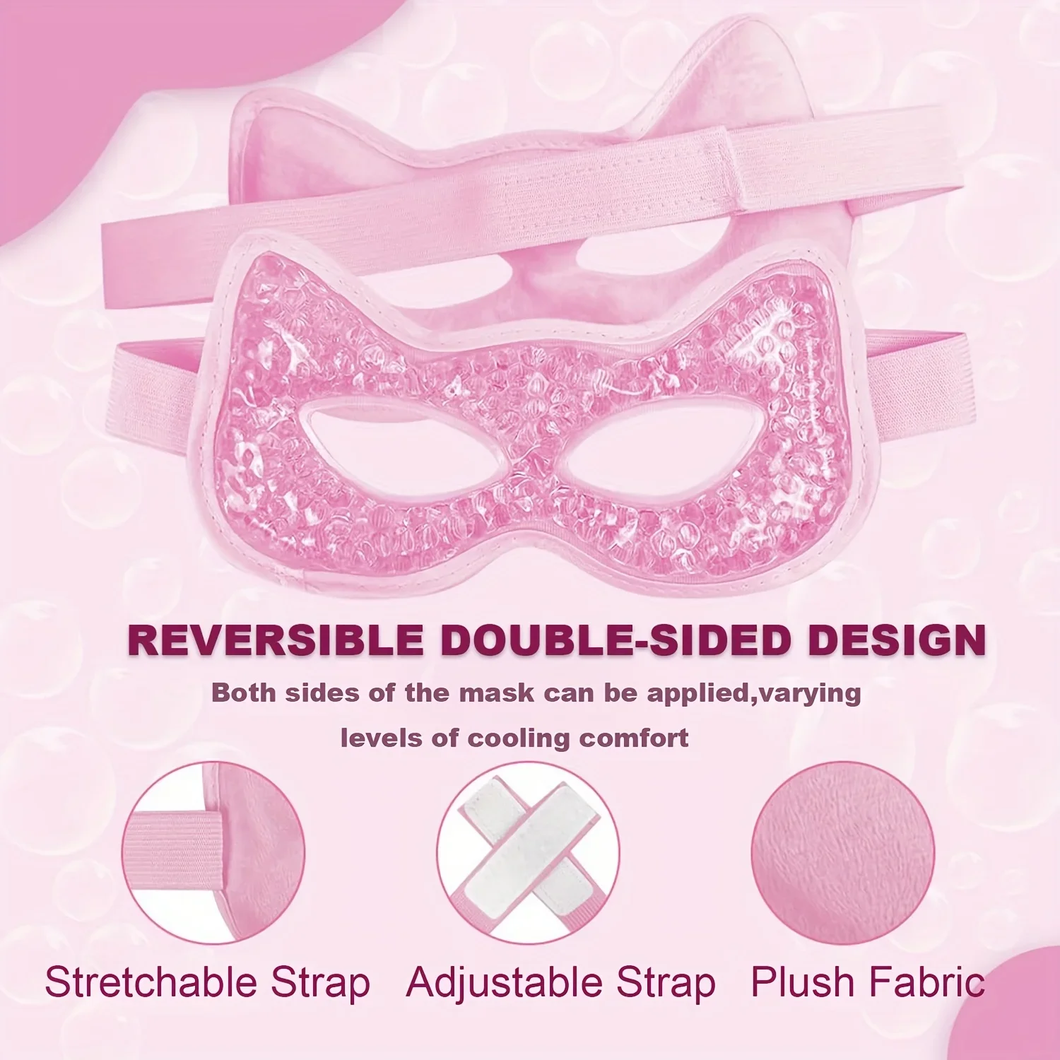 Gel Eye Mask with Eye Holes Reusable Hot Cold Therapy for Puffiness Dark Circles/Eye Bags Dry Eyes Stress Relief Cold Eye Mask