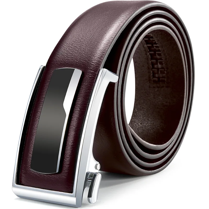 

Men Belt New Men's Two-layer 100% Genuine Cow Leather Belt 3.5cm Business Casual Automatic Buckle Belts for Men 110-125cm