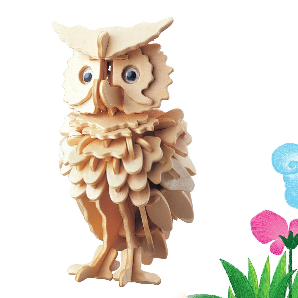 

3D Wooden Puzzles Bundle of Owl 3D Puzzle Construction Kits Educational DIY Wild Animals Toys Animals Brain Teaser