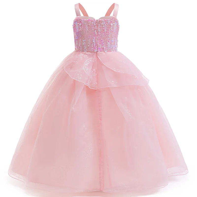 Girl Princess Dress Magic Bad Witch Cosplay Glinda Pink Dress Girls Show Wedding Gown Halloween Role Play Costume Festive Frocks