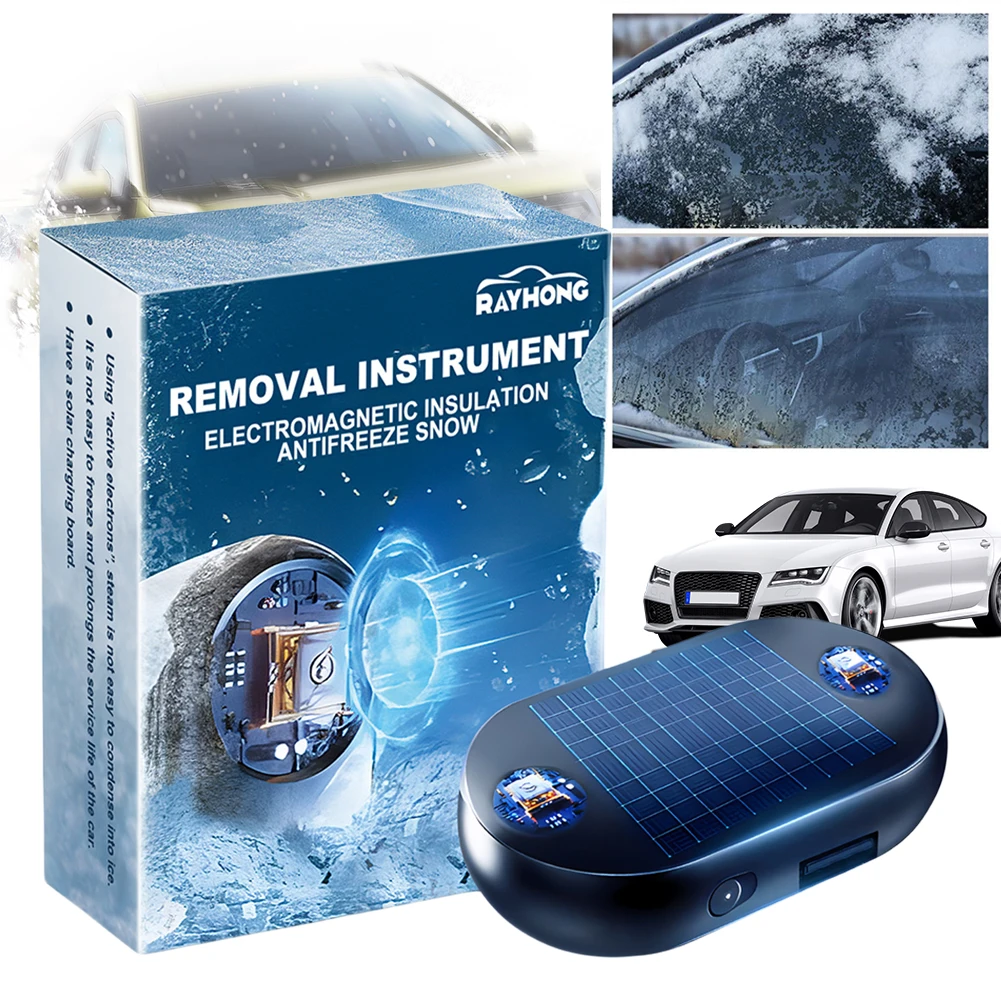 1-3Pcs Solar Antifreeze Electromagnetic Molecular Windshield Car Snow Removal Device Window Glass Defog & Defrost& Deice 5-12V