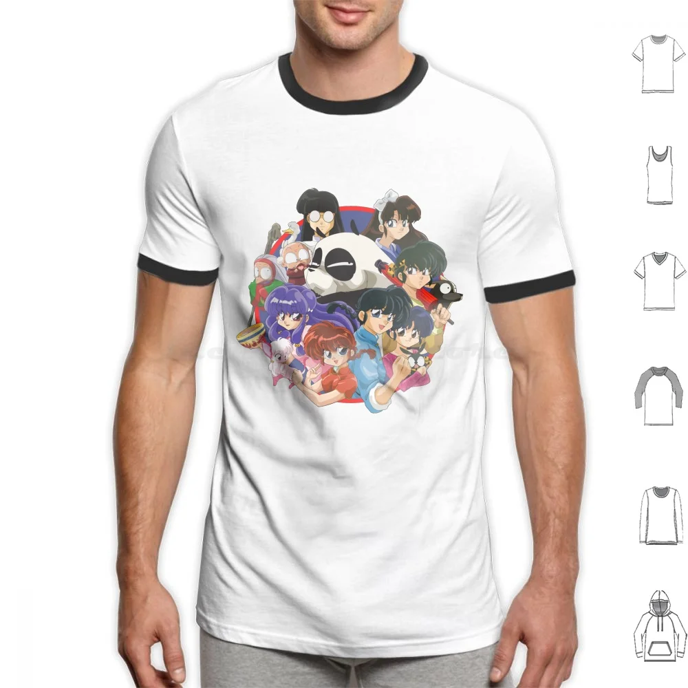 Ranma 1 / 2 And Friends T Shirt 6Xl Cotton Cool Tee Ramma Guy Girl Akane I Tend Ryoga Hibiki Ukyo Mouse Happosai Cologne
