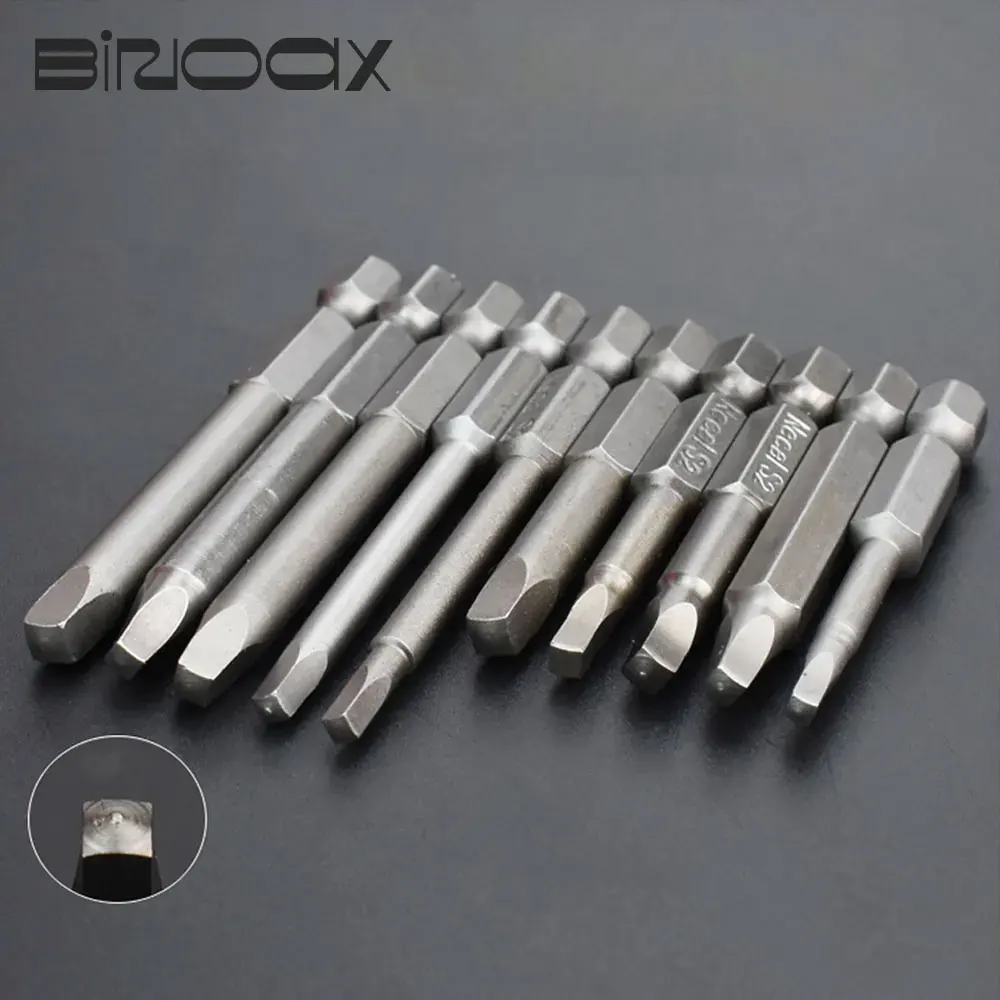 Binoax 50/65mm Square Recess Drive Bit Set 5/6Pcs S2 Steel Magnetic Screwdriver Set Hand Tools