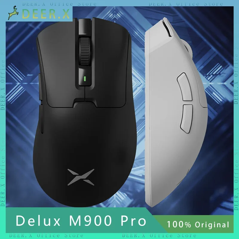

Original Delux M900 Dual-Mode Wireless Mouse Magnetic Charging Dock Paw3395 Sensor Lightweight Customized Gaming Mouse Laotop