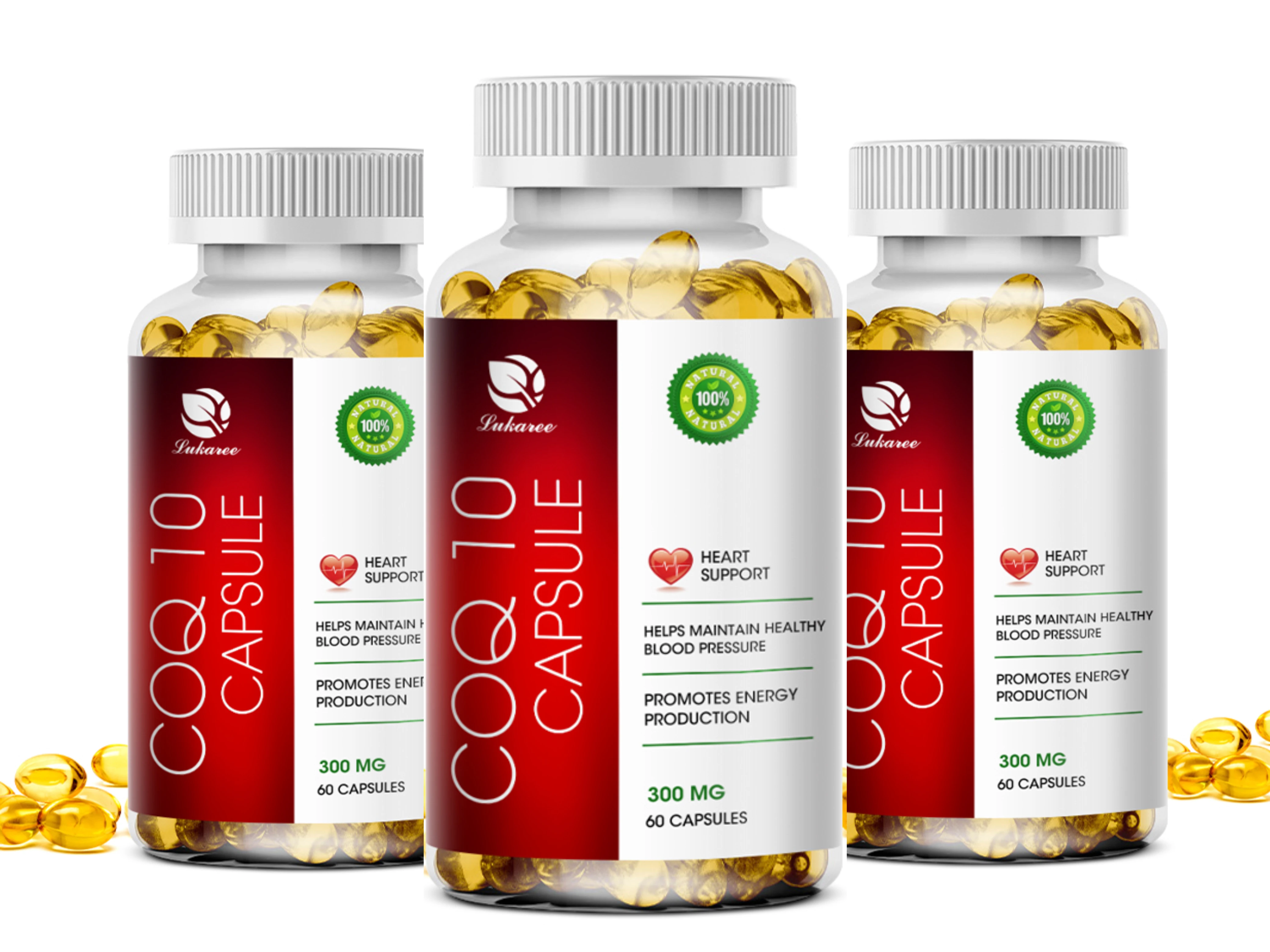 Lukaree High Absorption Coenzyme Q10 COQ10 Soft Capsules Heart Health