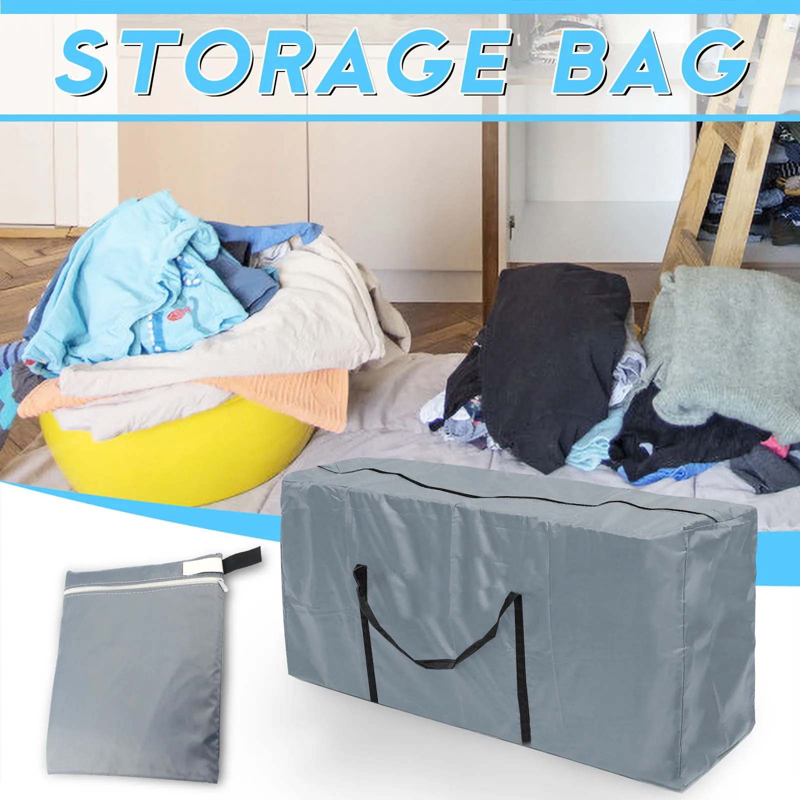 

Большая сумка для хранения с прочной усиленной молнией, водонепроницаемый материал, защищает гардероб, органайзер для одежды, ящики для шкафа
