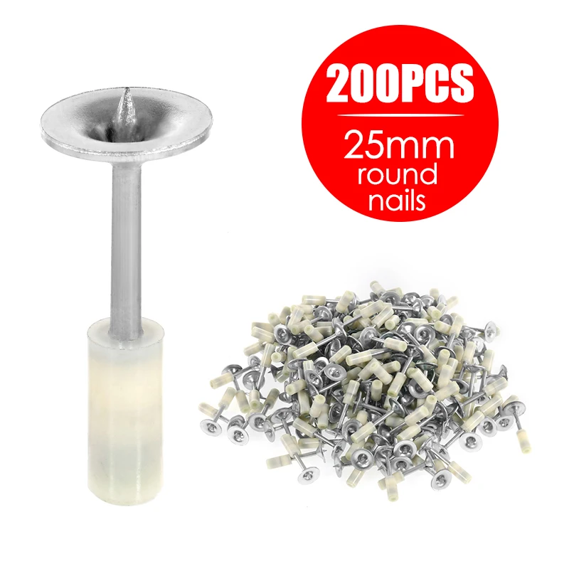 200PCS 25mm Round Nails Mini Steel Nails for Manual Nail Gun Rivet Gun