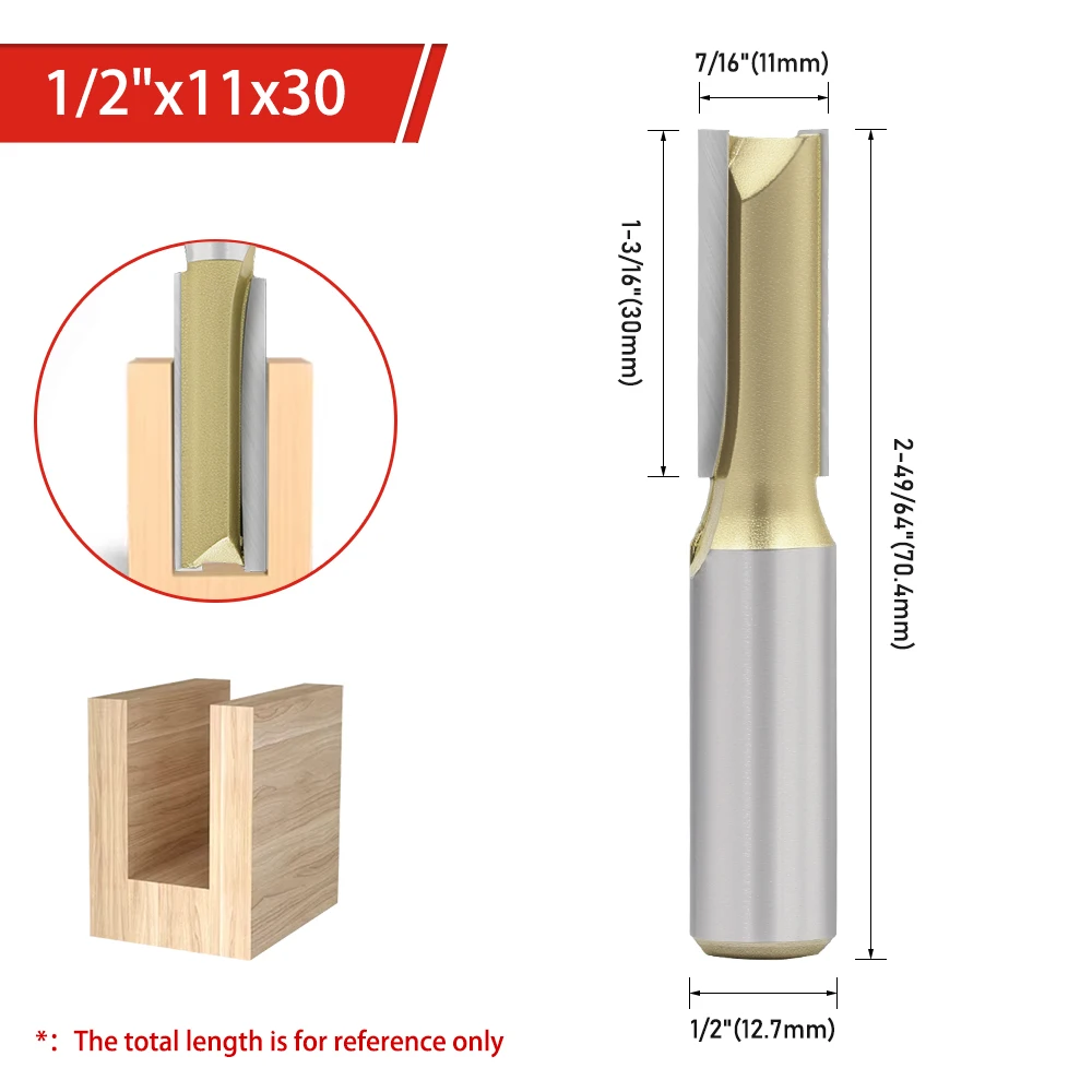 AURWOF 1 Stück 6 mm 1/4 1/2 Schaft Gerader Fräser Holzbearbeitungswerkzeuge Holzfräser für CNC-Trimmung H060020 – Detail 38