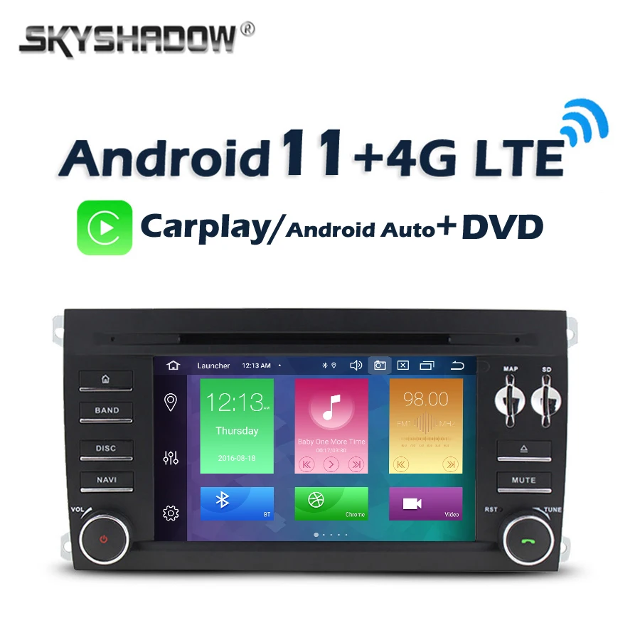 Автомобильный DVD-плеер Carplay DSP IPS LTE Android 11 0 8 ГБ + 128 Гб ядер Wifi GPS карта RDS радио Bluetooth