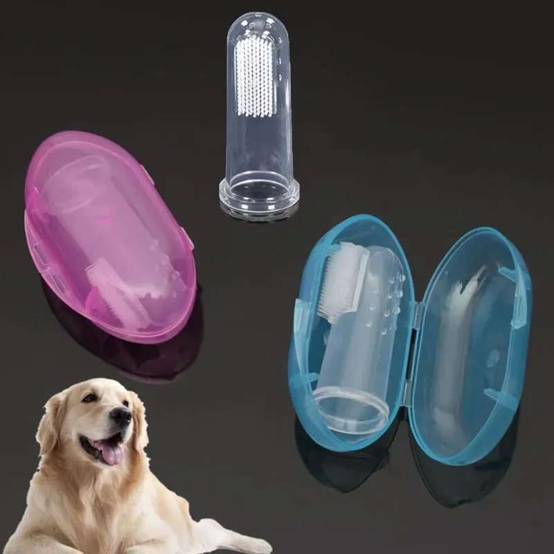 

Soft Pet Finger Toothbrush Teddy Dog Brush Bad Breath Tartar Teeth Care Dog Cat Cleaning Supplies Soft Tooth Brush