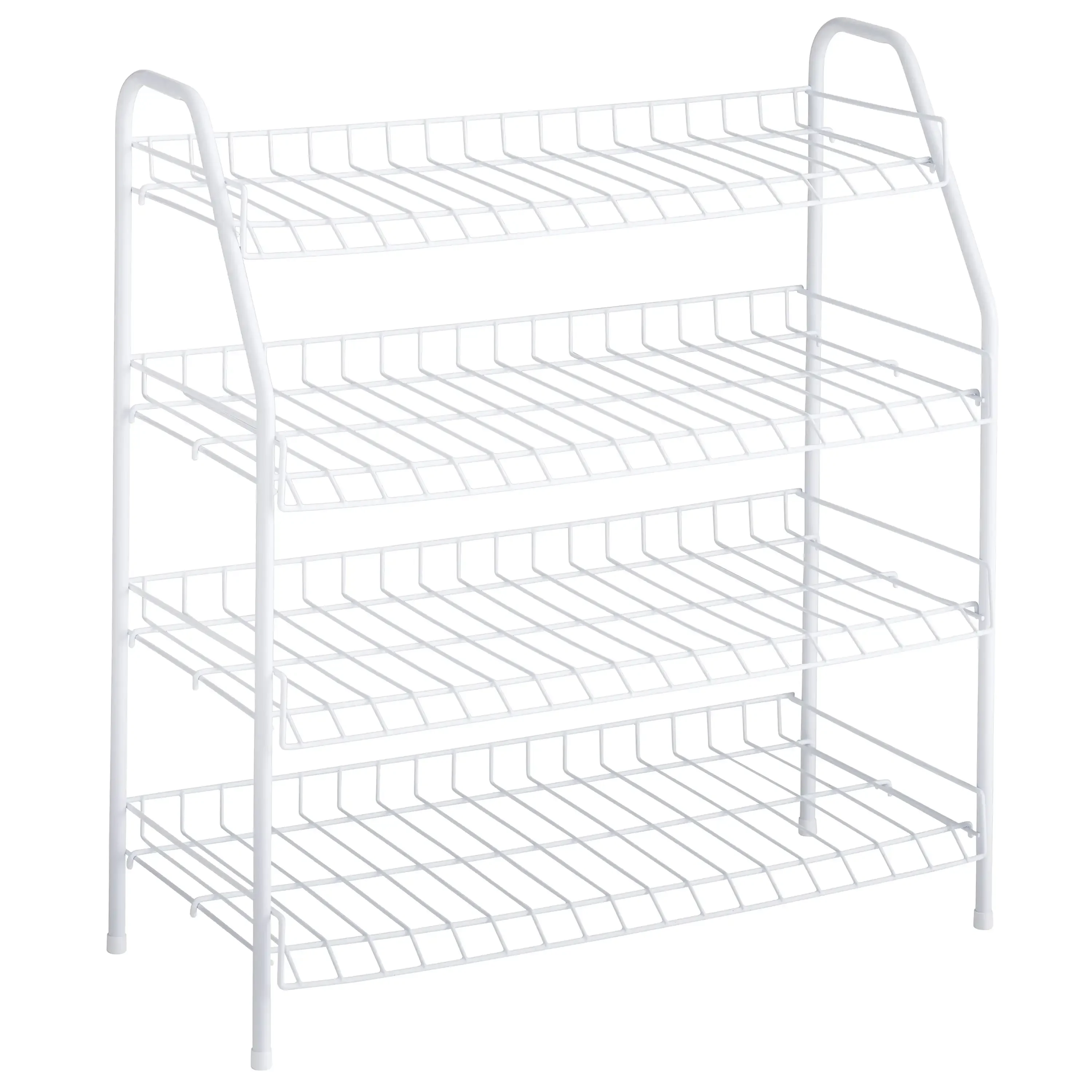 

Rubbermaid Freestanding 4-Tier Wire Shelf Shoe Rack and Organizer, White