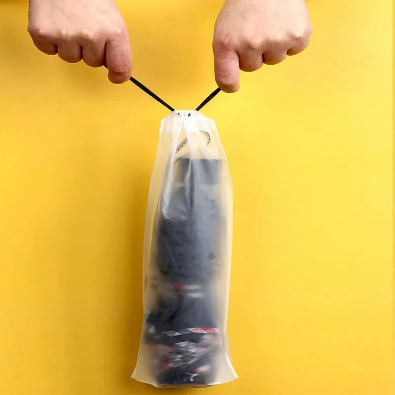 5pcs Transparent Waterproof Umbrella Storage Bag Portable Reusable Drawstring Bag Home Storage Organizer Umbrella Accessories umbrella storage bag