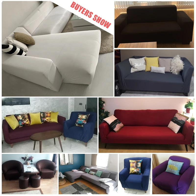 Sofa Covers for Living Room Elastic Plain Stretch Tight Wrap All-inclusive