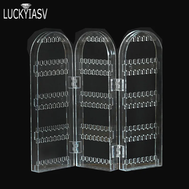 Clear Acrylic Earrings Ear Studs Necklace Display Rack Multifunctional Folding  Screen Earring Jewelry Display Stand Holder joyer - AliExpress