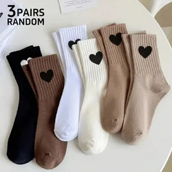 Women's Trendy Heart Crew Socks - Comfortable & Breathable Multi - Pack - One Size (3 Pairs Random)