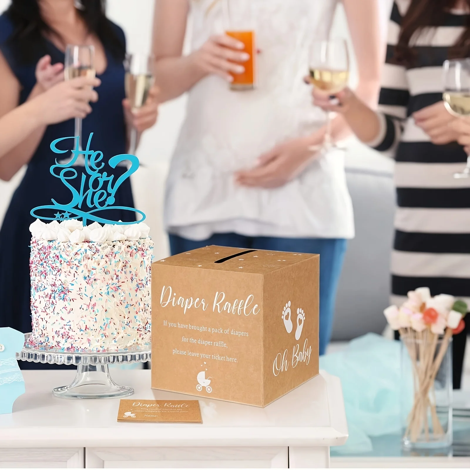 Baby Shower Advice Cards Diaper Raffle Game Box Tickets Wedding Birthday Sex Reveal Themes Ballot Box Party Wishes 21pcs
