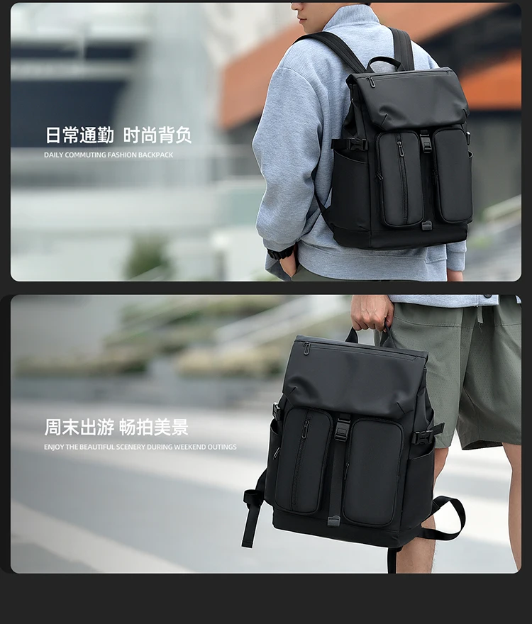 Herrenrucksack, Pendler-Rucksack mit großem Fassungsvermögen, verschleißfeste Freizeit-Reisetasche, multifunktionale Laptoptasche, Herrentasche – Detail 3