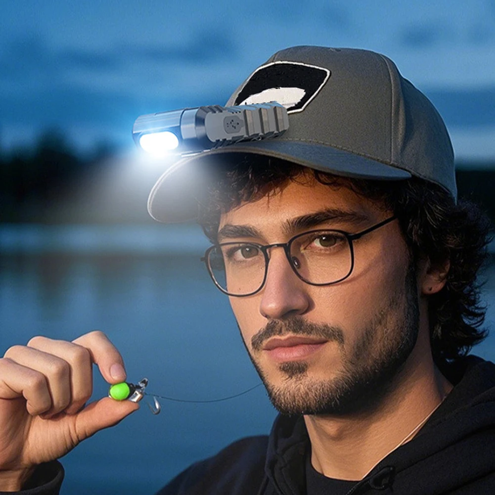 Magnetic LED Flashlight Compact Torch USB Rechargeable EDC Pocket Flashlight Waterproof Portable Work Light for Camping Hiking