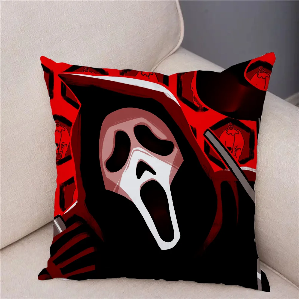 Ghostface Twin Size Bedding Pillow Cases for Bed Halloween Decoration Decoration Living Room Couch Pillows Throw Pillow Covers