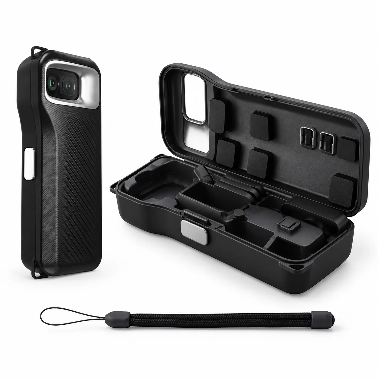 Ultimate Hard Shell Protective Carrying Case with Wrist Strap & Accessory Slots