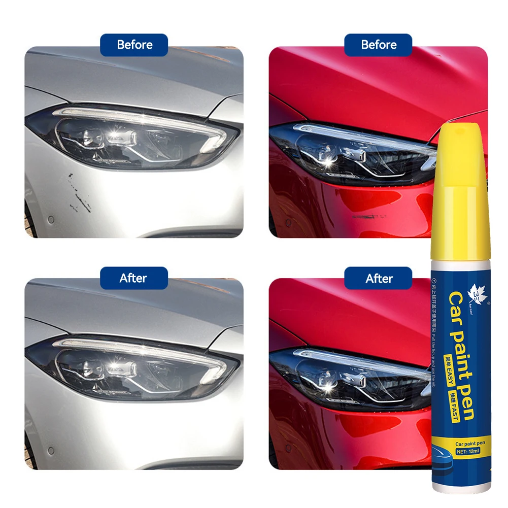 12ML Car Paint Pens Scratch Repair Pen Universal Color Retouching Pen Black Gray Creamy Touch-up Paint DIY Car Supplies