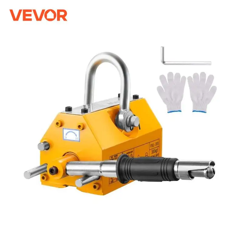 VEVOR 100KG-2000KG Permanent Magnetic Lifter Pulling Capacity 2.5 Safety Factor Neodymium & Steel Lifting Magnet Lift Magnets round magnet