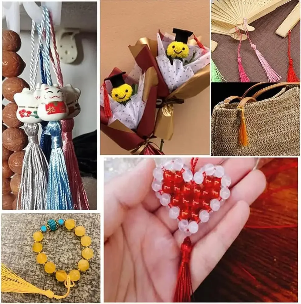 100Pcs 13cm Polyester Silk Tassel Fringe Hanging Spike Crafts DIY Jewelry Making Clothing Bookmark Pendant Decoration tassel fringe tassel decoration tassel accessories bookmark tassels silky floss tassels