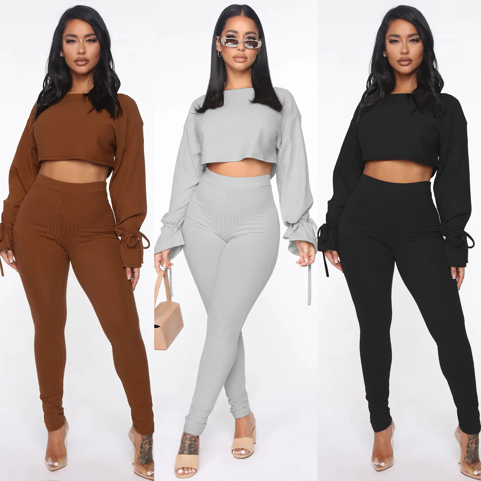 

Navel exposed new women's 2021 Pants Set women's two-piece set