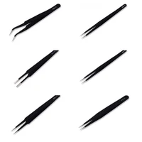 6pcs Precision Long Tweezers Set ESD Anti-Static Stainless SteelTweezers Repair Tools For Electronics Repair Soldering Craft 4
