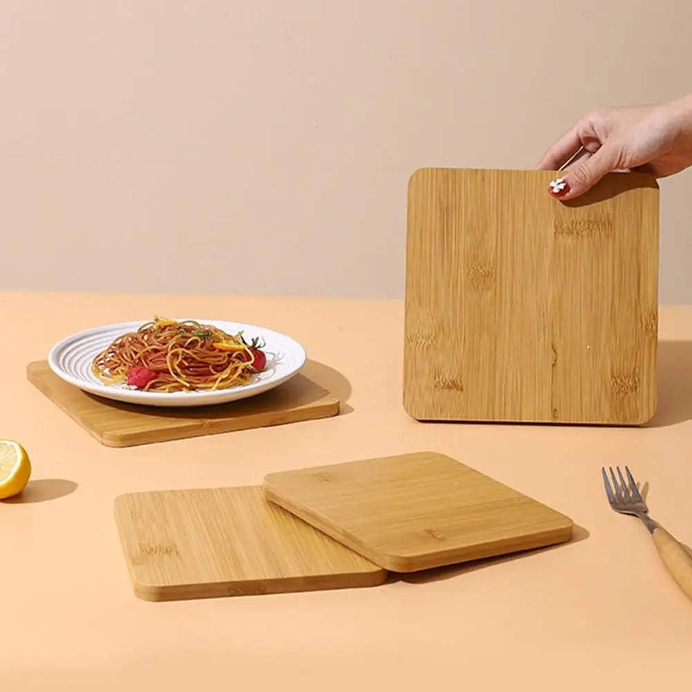 15/17/19cm Wooden Coaster Polished Flexible Anti-scalding Easy To Clean Hot Beverage Coffee Drinking Cup Pad Desktop Decor