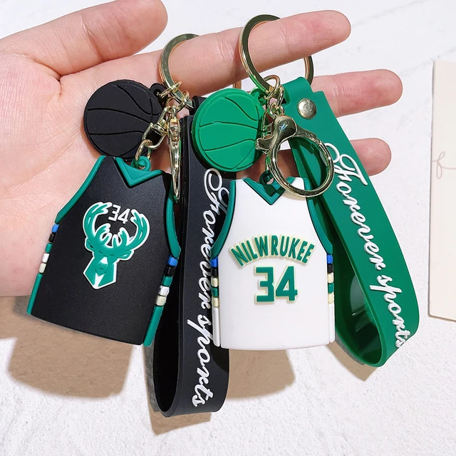 NBA Star Player Basketball Jersey Keychain Milwaukee Bucks Giannis  Antetokounmpo Jersey Silicone Pendant Keyring Accessories - AliExpress