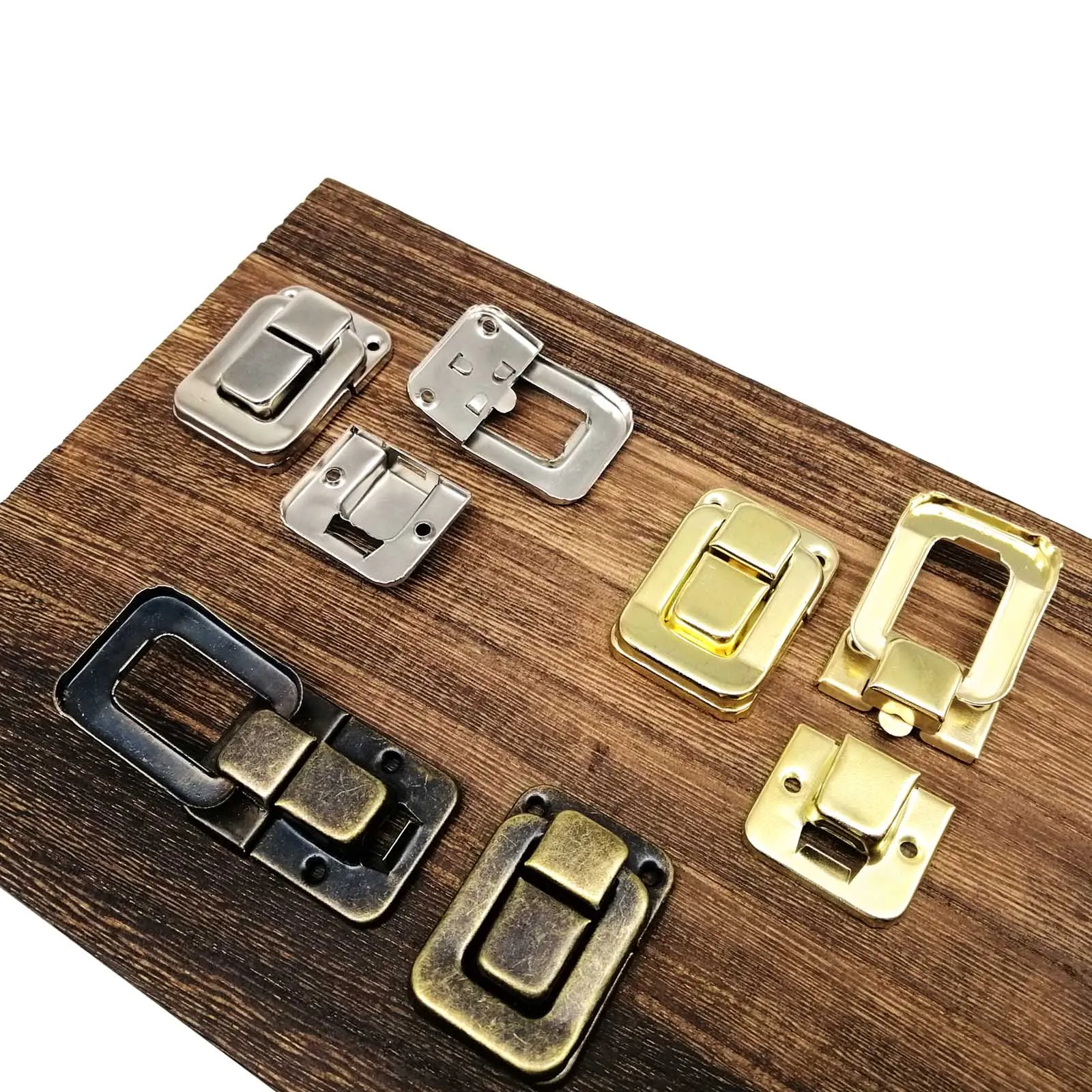 6pcs Antique Brass Silver Golden Decor Jewelry Chest Gift Box Case Leather Bag Suitcase Hasp Latch Toggle Lock Clasp Closure
