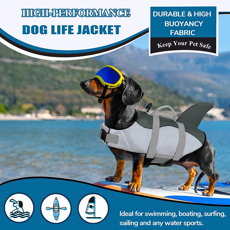 Shark Fin Animal Life Jackets Dog Life Jacket Medium MIGOHI Dog