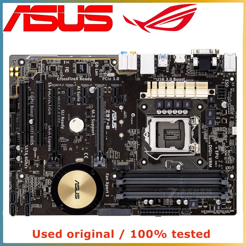 

Материнская плата для ASUS Z97-E компьютера LGA 1150 DDR3 32G для Intel Z97 десктопная материнская плата SATA III PCI-E 3,0 X16