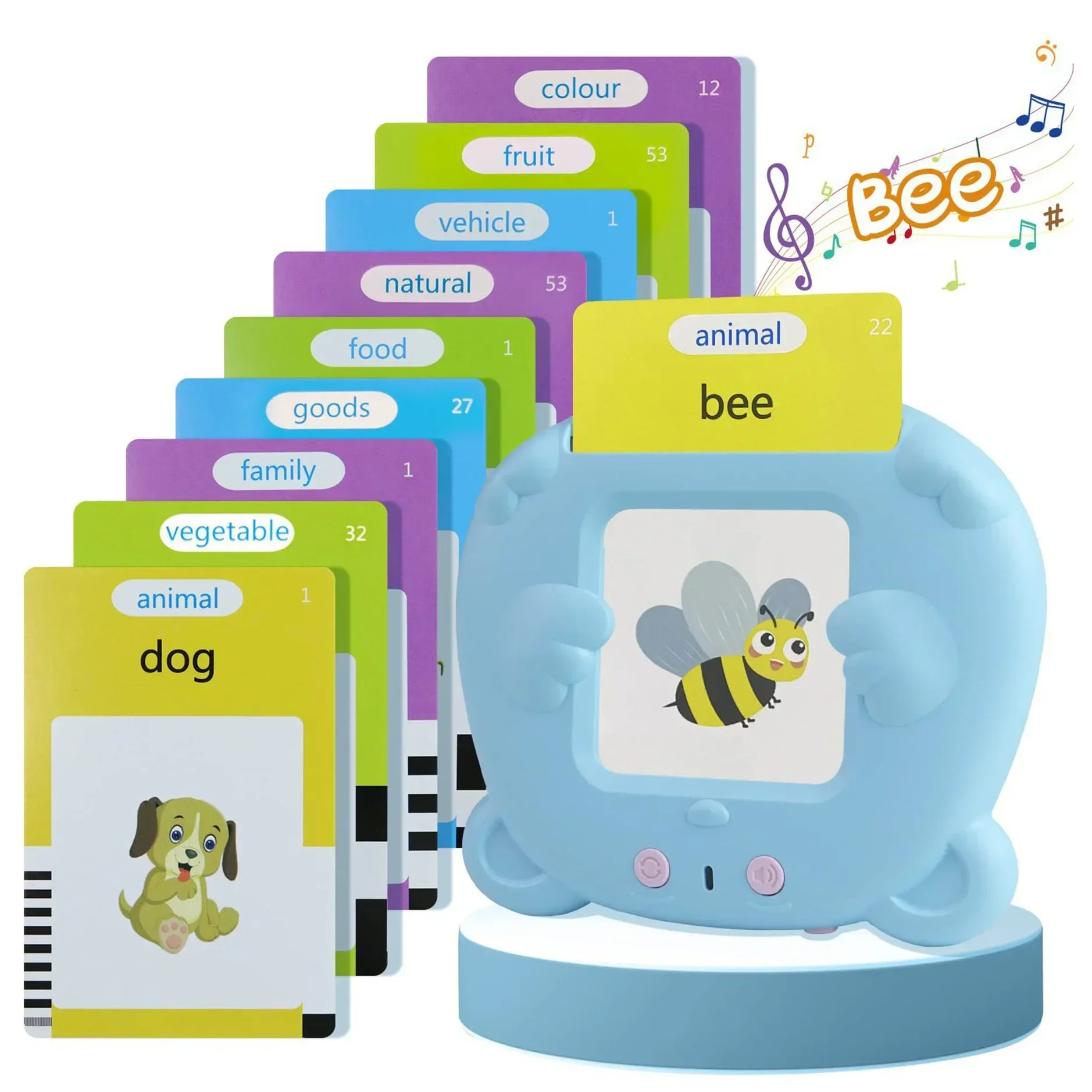 Early Learning Flash Cards Reader Machine 224pcs Cards Early Education Device Kids Preschool Learning Card Toy Talking Toys 2