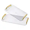 Small&Large Serving Tray with Handles Valet Tray Plastic Serving Tray for Party Kitchen Bathroom Dessert Table Cupcake Display 3