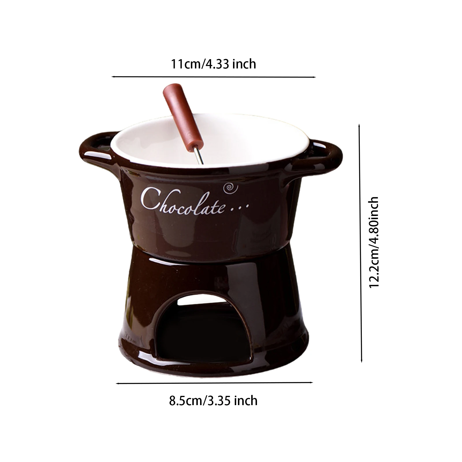 Description Picture 6 of itemChocolate Fondue Pot Butter Heater Cookware Melt Hot Pot Bowl Set for Dinner Party Wedding Candy Party Tapas Home Dessert