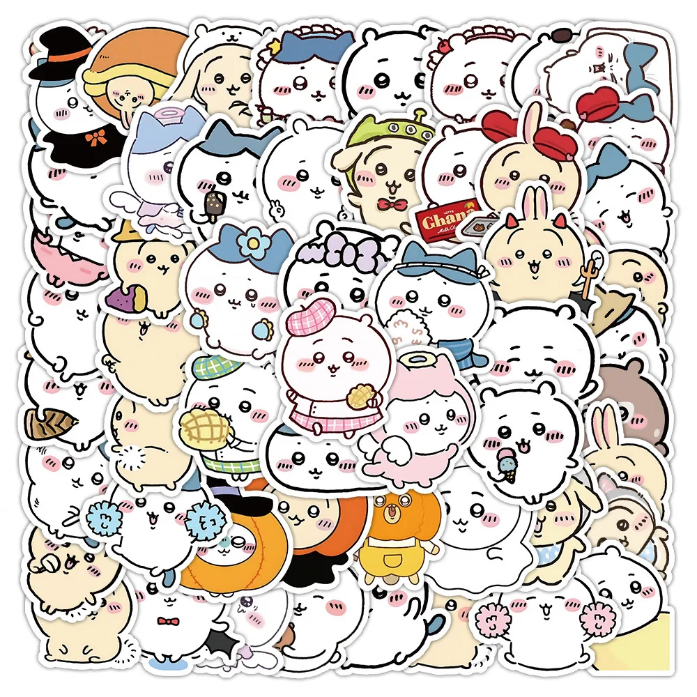 64PCS Cute Chiikawa Stickers Cartoon Laptop Phone Phone Case Luggage Fridge DIY Decal Graffiti Waterproof Sticker Kid Toy 5