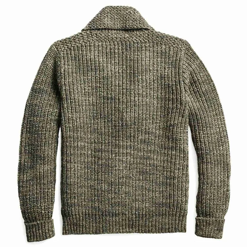 Men's Cardigan Sweater Autumn And Winter Knitted Sweater Lapel Pocket Cardigan Sweater Coat