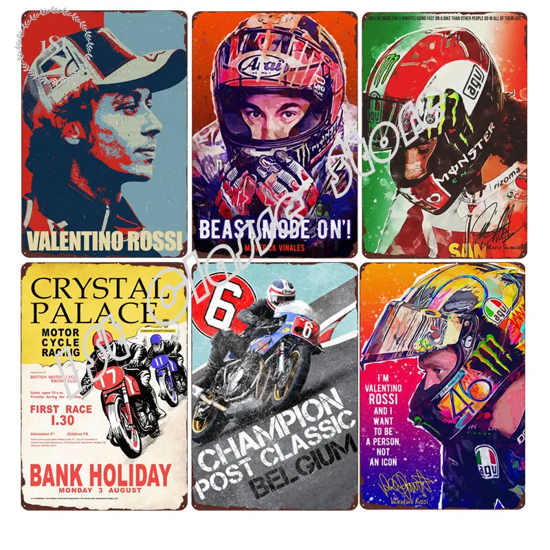 Moto Rider Classic Sports Racing Tin Sign Vintage Metal Poster Decor Man Cave Garage Wall Signs Placche D'Arte Targa In Latta