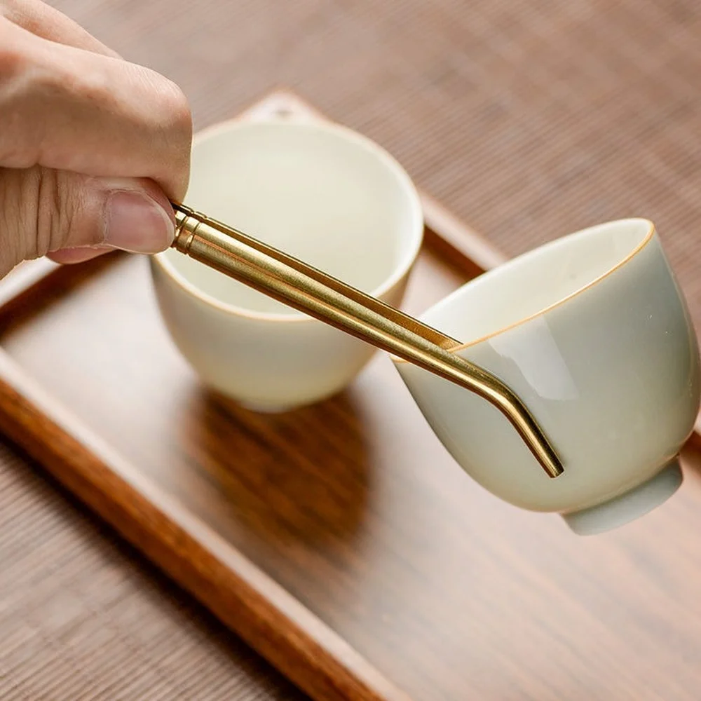 Brass Tea Clip Metal Toast Tong Pure Copper Toaster Bagel Bacon Tweezers Sugar Ice Tea Tong Teaware Kitchen Accessories Tool tea bag tongs